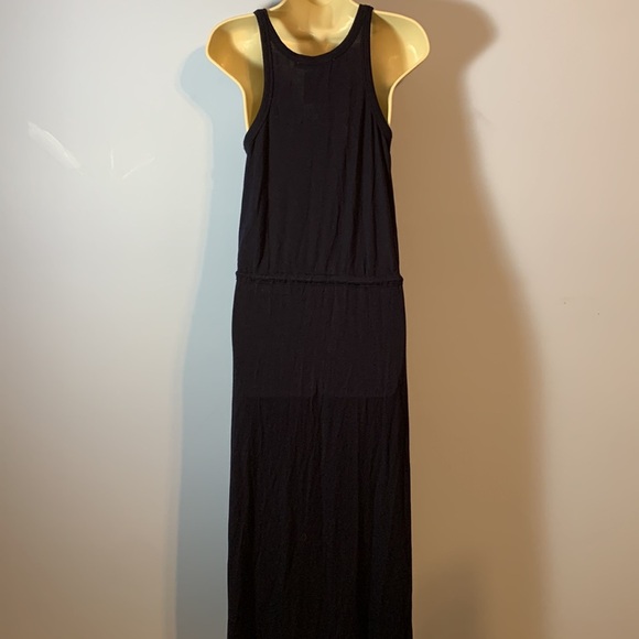 KAIN label maxi rope tie waist vneck sleeveless Stretchy Navy Maxi Dress small - Picture 3 of 7